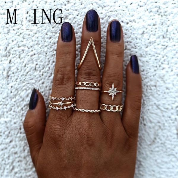 cluster rings mling vintage gold alloy set bohemian crystal moon star hollow geometric for women, Golden;silver
cluster rings mling vintage gold alloy set bohemian crystal moon star hollow geometric for women, Golden;silver