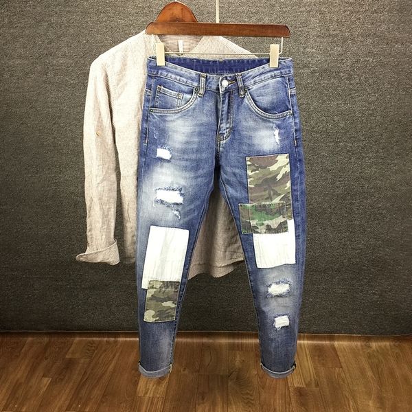 2021 new fashion streetwear men jeans retro blue elastic cotton slim fit camouflage patches designer ripped denim trousers hip hop pants v1n
2021 new fashion streetwear men jeans retro blue elastic cotton slim fit camouflage patches designer ripped denim trousers hip hop pants v1n