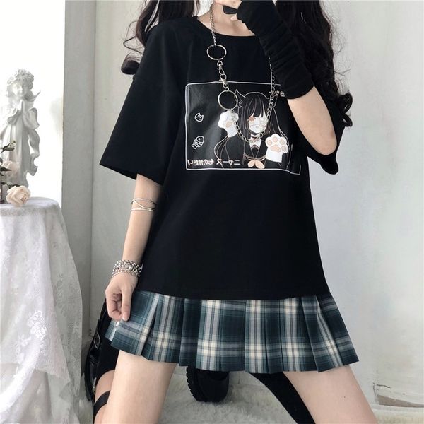 women's t-shirt gothic kawaii graphic tees women japanese fashion cute cat cartoon t shirt summer korean harajuku black vintage ca, White
women's t-shirt gothic kawaii graphic tees women japanese fashion cute cat cartoon t shirt summer korean harajuku black vintage ca, White