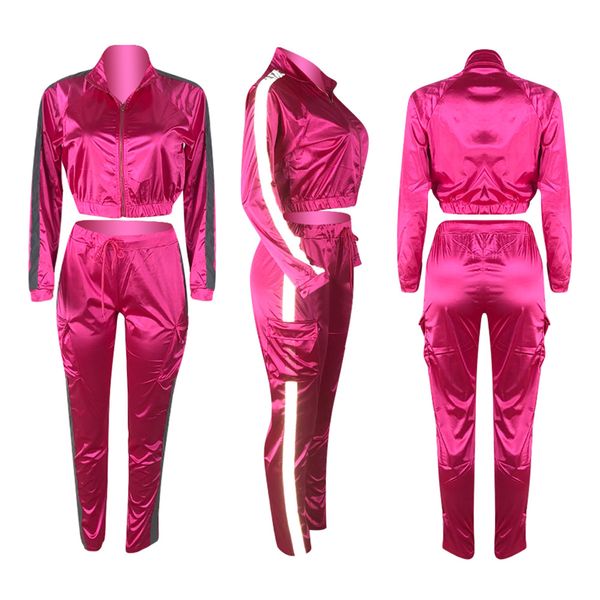 reflective sportswear 2pieces set for women fall fashion casual loose short coat jackte&harem trousers pants set for running set, White;black
reflective sportswear 2pieces set for women fall fashion casual loose short coat jackte&harem trousers pants set for running set, White;black
