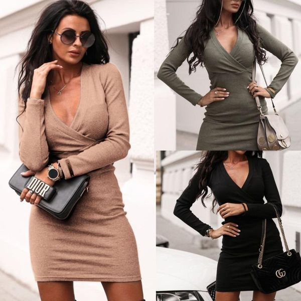 new winter elegant women deep v neck jumper dress ladies long sleeve bodycon slim short mini pencil dresses women dress 2021, Black;gray
new winter elegant women deep v neck jumper dress ladies long sleeve bodycon slim short mini pencil dresses women dress 2021, Black;gray