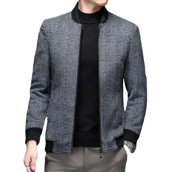 men's casual shirts autumn and winter 2021 wool jacket fashion baseball collar plaid top, White;black
men's casual shirts autumn and winter 2021 wool jacket fashion baseball collar plaid top, White;black