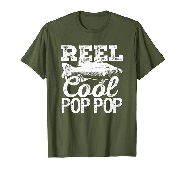 reel cool pop pop fishing outdoor angler t-shirt t-shirt, White;black
