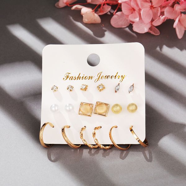 charms earrings 50517 temperament small circle earring set creative cool wind pearl 9 piece, Golden
charms earrings 50517 temperament small circle earring set creative cool wind pearl 9 piece, Golden
