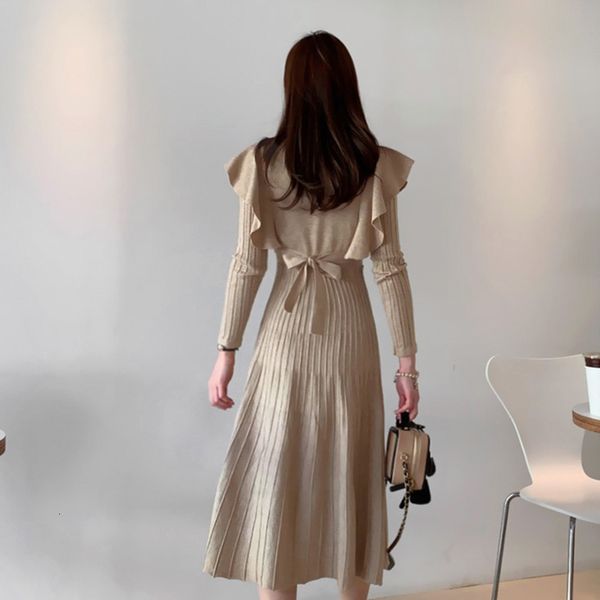 new hma 2021 winter vintage elegant o-neck female thicken knit long dress slim full sleeve ruffles women sweater ves y4kd, Black;gray
new hma 2021 winter vintage elegant o-neck female thicken knit long dress slim full sleeve ruffles women sweater ves y4kd, Black;gray