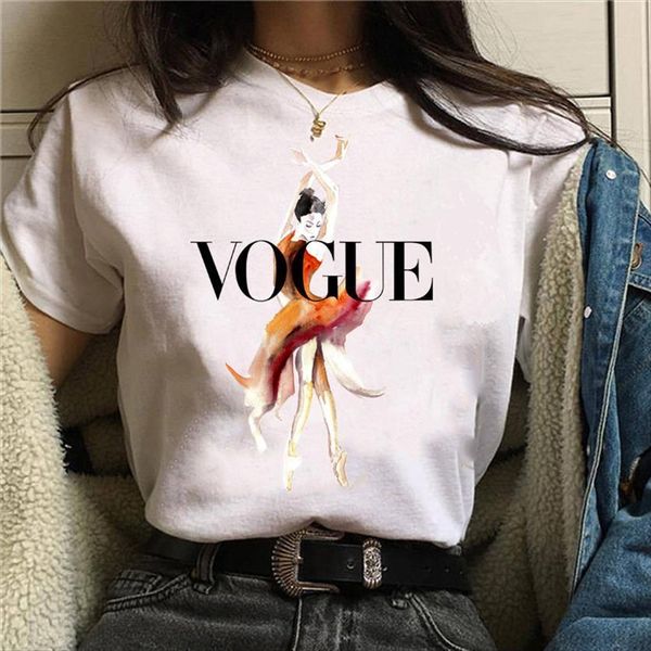 vogue ballet girl print women t shirts summer harajuku short sleeve white cartoon casual woman clothes
vogue ballet girl print women t shirts summer harajuku short sleeve white cartoon casual woman clothes