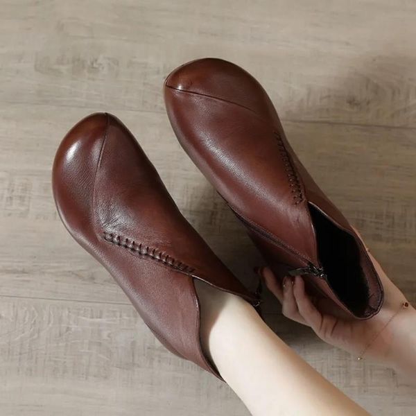 boots retro stylish sewing women mid-heeled cowhide leather woman booties comfortable versatile ankle shoes mother, Black
boots retro stylish sewing women mid-heeled cowhide leather woman booties comfortable versatile ankle shoes mother, Black
