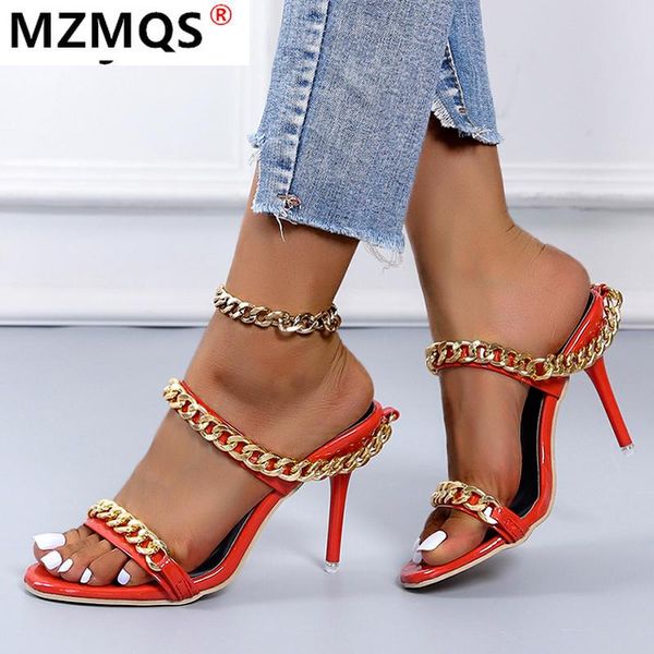 sandals summer women fashion chain open toe thin heel comfortable super stylish nice red shoes woman plus size 43, Black
sandals summer women fashion chain open toe thin heel comfortable super stylish nice red shoes woman plus size 43, Black