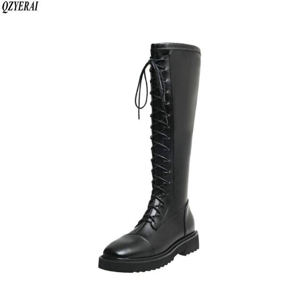 boots qzyerai knee genuine leather female women's square-toed motorcycle cowhide shoes size 34-41, Black
boots qzyerai knee genuine leather female women's square-toed motorcycle cowhide shoes size 34-41, Black