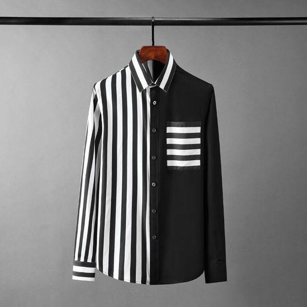 cotton mens shirts long sleeve black white stripe mens dress shirts slim fit casual party man 4xl, White;black
cotton mens shirts long sleeve black white stripe mens dress shirts slim fit casual party man 4xl, White;black