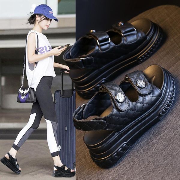 sandals higher platform women summer in the of 2021 sponge wedges fashion buckles sports shoes, Black
sandals higher platform women summer in the of 2021 sponge wedges fashion buckles sports shoes, Black