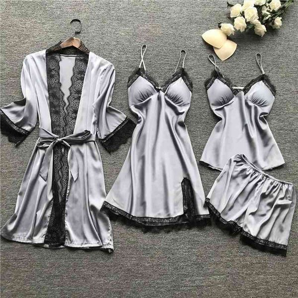 pajamas for woman home clothes silk lace pyjamas satin sleepwear pijama homewear summer with chest pads, Black;red
pajamas for woman home clothes silk lace pyjamas satin sleepwear pijama homewear summer with chest pads, Black;red