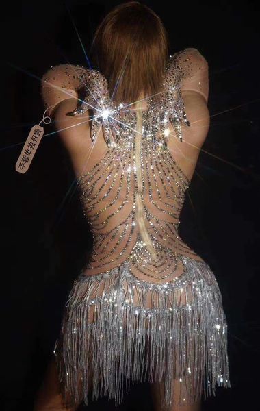nightclub sparkly rhinestone fringe transparent tassel bodysuit for women dancer leotard celebrate outfit bar birthday costumes, Black;red
nightclub sparkly rhinestone fringe transparent tassel bodysuit for women dancer leotard celebrate outfit bar birthday costumes, Black;red