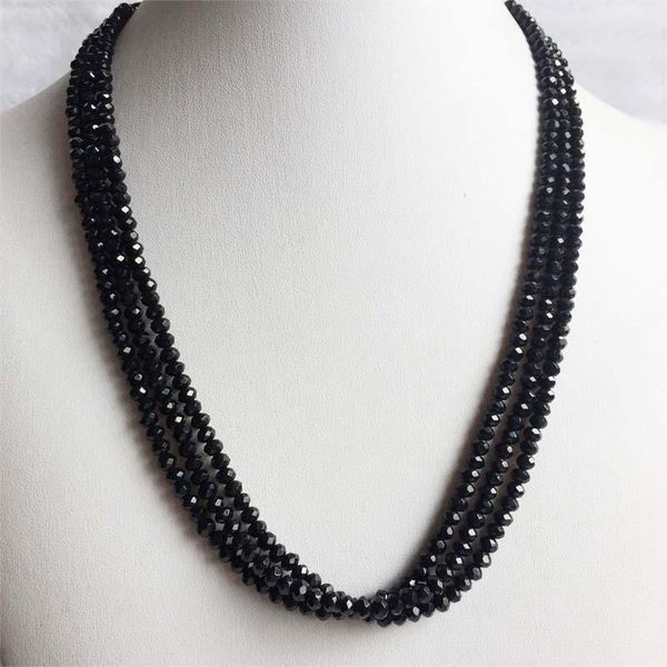chains small size 3*4mm faceted black agate necklace for women natural stone beaded gem choker collares abacus gift jewelry, Silver
chains small size 3*4mm faceted black agate necklace for women natural stone beaded gem choker collares abacus gift jewelry, Silver