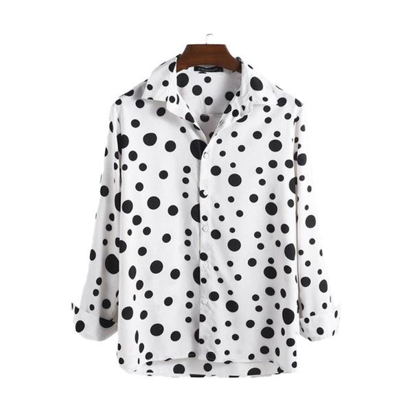 men's casual shirts v neck wave dot printing blouses men long sleeved shirt youth blouse button autumn spring holiday top, White;black
men's casual shirts v neck wave dot printing blouses men long sleeved shirt youth blouse button autumn spring holiday top, White;black