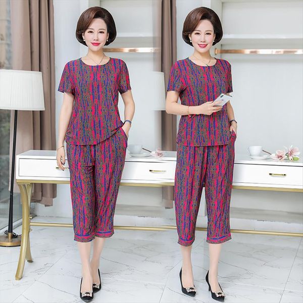 mother sets middle aged womenpant and elderly 2 piece set loose short sleeve womens summer print two pant suits, White
mother sets middle aged womenpant and elderly 2 piece set loose short sleeve womens summer print two pant suits, White