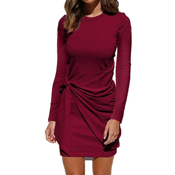 casual dresses women's 2021 wardrobe must-have waist fold straps solid color versatile round neck long-sleeved dress women selling, Black;gray
casual dresses women's 2021 wardrobe must-have waist fold straps solid color versatile round neck long-sleeved dress women selling, Black;gray