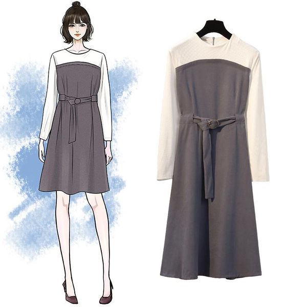 casual dresses women's retro chic colorblock o-neck career tunic dress high wasit sashes midi for office ladies, Black;gray
casual dresses women's retro chic colorblock o-neck career tunic dress high wasit sashes midi for office ladies, Black;gray