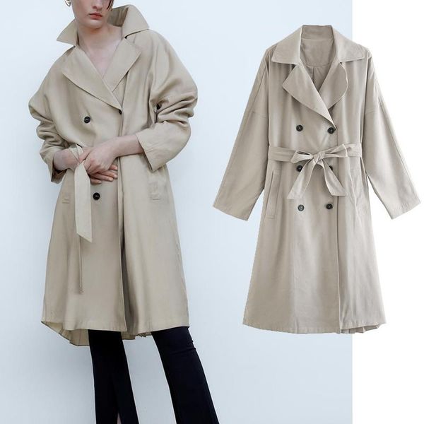 women's trench coats 2021 autumn windbreaker office lady women coat belt waist lapel slim double breasted long streetwear, Tan;black
women's trench coats 2021 autumn windbreaker office lady women coat belt waist lapel slim double breasted long streetwear, Tan;black