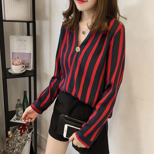 women's t-shirts and shirts loose big shirts with striped v-neck neck long casual c9dw, Black
women's t-shirts and shirts loose big shirts with striped v-neck neck long casual c9dw, Black