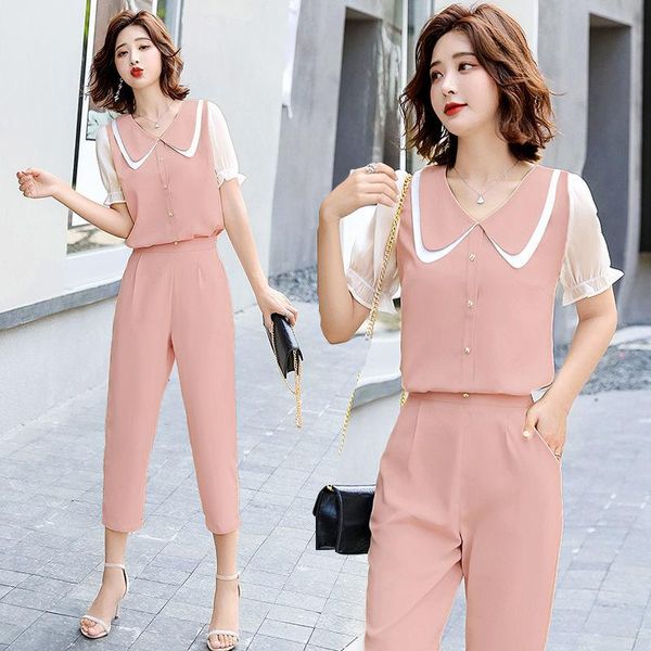 women's two piece pants 2021 women summer vintage 2 set female high waist harem pant short sleeve shirt suit ladies casual solid chiffo, White
women's two piece pants 2021 women summer vintage 2 set female high waist harem pant short sleeve shirt suit ladies casual solid chiffo, White