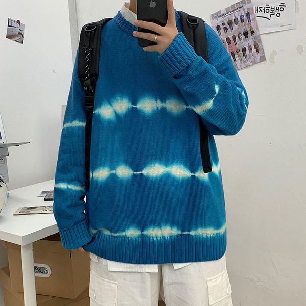 2021 new winter tie-dye sweater men's warmth fashion retro casual knitted pullover men wild loose korean knitting sweaters mens clothes, White;black
2021 new winter tie-dye sweater men's warmth fashion retro casual knitted pullover men wild loose korean knitting sweaters mens clothes, White;black