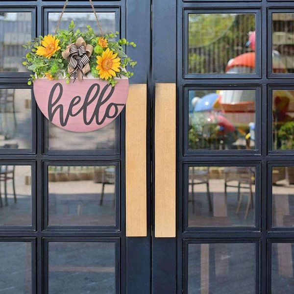 other door hardware 12inch round wood hanging sign for front door, welcome wreath with ribbon bow & artificial green leaves, farmhouse decor
other door hardware 12inch round wood hanging sign for front door, welcome wreath with ribbon bow & artificial green leaves, farmhouse decor