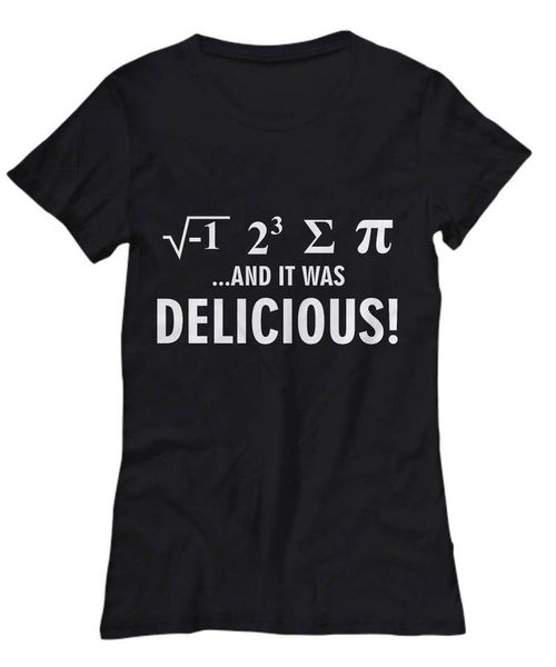 women's t-shirt mathematical and letter it was delicious printed 100% cotton short sleeve tees math teacher's day gift, White
women's t-shirt mathematical and letter it was delicious printed 100% cotton short sleeve tees math teacher's day gift, White