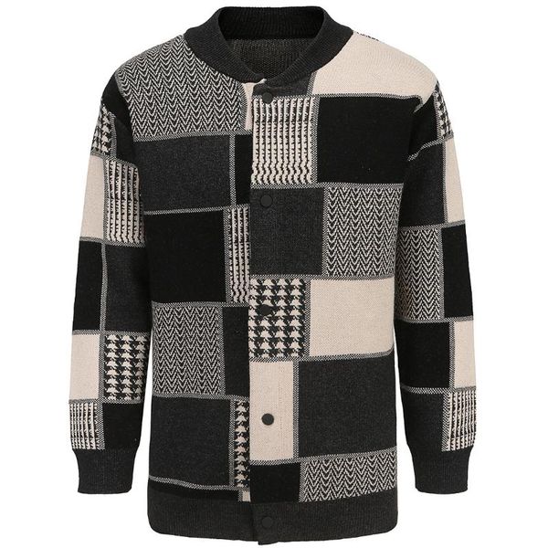 men's sweaters 2021 mid-length cardigan thick sweater split color stand-up collar, White;black
men's sweaters 2021 mid-length cardigan thick sweater split color stand-up collar, White;black