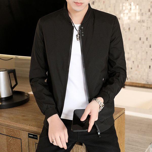 men's stand coat 2021 new korean trend solid color baseball collar casual jacket men, Black;brown
men's stand coat 2021 new korean trend solid color baseball collar casual jacket men, Black;brown