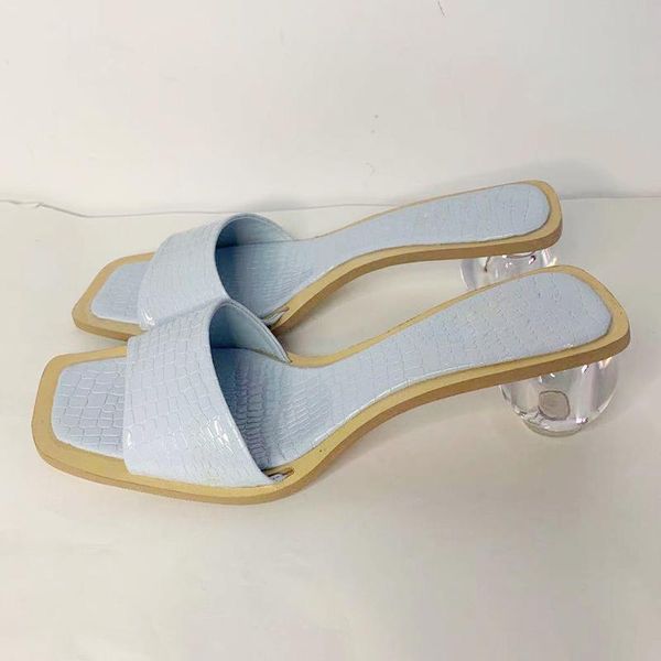 slippers transparent round shape high heel women square toe crocodile pattern leather sandals summer light blue party shoes, Black
slippers transparent round shape high heel women square toe crocodile pattern leather sandals summer light blue party shoes, Black