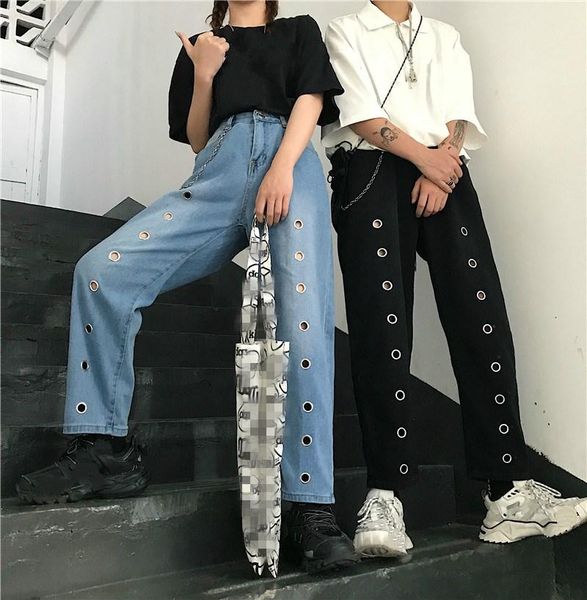 women's jeans women autumn pockets zippers wide leg demine pants washed hole ring causal trousers fashion harajuku loose, Blue
women's jeans women autumn pockets zippers wide leg demine pants washed hole ring causal trousers fashion harajuku loose, Blue