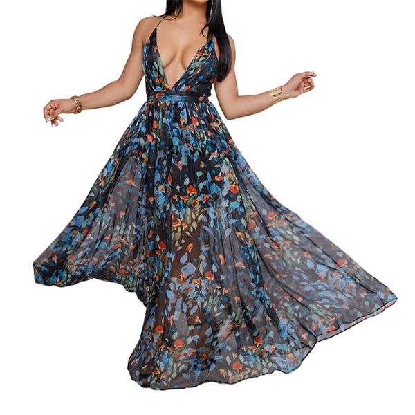 women es summer maxi boho style print party deep v neck backless long dress vestidos, Black;gray
women es summer maxi boho style print party deep v neck backless long dress vestidos, Black;gray