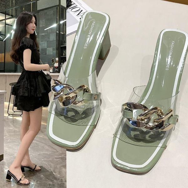 sandals women slippers women's mules slides shoes female heels mental chain square open toe outdoor party footwear 61640, Black
sandals women slippers women's mules slides shoes female heels mental chain square open toe outdoor party footwear 61640, Black