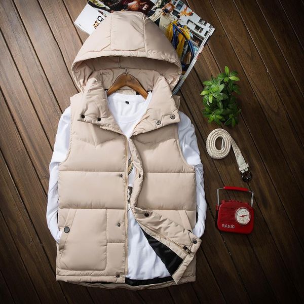 men's vests bou 2021 autumn and winter cotton feather waistcoat pure color hooded vest, Black;white
men's vests bou 2021 autumn and winter cotton feather waistcoat pure color hooded vest, Black;white