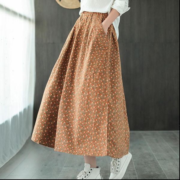 autumn winter new cotton retro print pockets elastic waist half skirt 2020 loose leisure all match women fashion skirt, Black
autumn winter new cotton retro print pockets elastic waist half skirt 2020 loose leisure all match women fashion skirt, Black