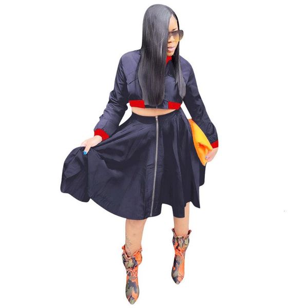 two piece dress women set zipper long sleeve pleated skirts suits + skirt casual solid color 2 outfits, White
two piece dress women set zipper long sleeve pleated skirts suits + skirt casual solid color 2 outfits, White