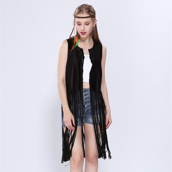 women's vests ly design female vest spring retro outerwear cardigan 2021 fashion suede leather tassel waistcoat, Black;white
women's vests ly design female vest spring retro outerwear cardigan 2021 fashion suede leather tassel waistcoat, Black;white