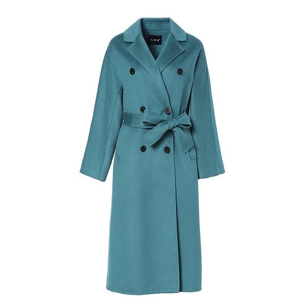 women's wool & blends european and american water ripple double-sided cashmere coat 2021 autumn winter long woolen overcoat female, Black
women's wool & blends european and american water ripple double-sided cashmere coat 2021 autumn winter long woolen overcoat female, Black