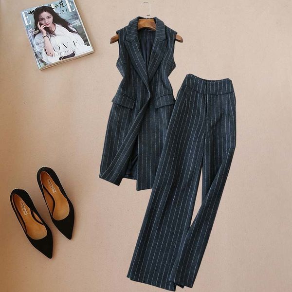 women's autumn and winter new fashion ladies woolen sleeveless vest jacket high waist wide leg pants suit two-piece slim sy9q, Gray
women's autumn and winter new fashion ladies woolen sleeveless vest jacket high waist wide leg pants suit two-piece slim sy9q, Gray