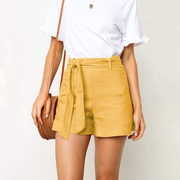 women's shorts 2021 summer solid slim high waist casual for women sashes bandage yellow with belt, White;black
women's shorts 2021 summer solid slim high waist casual for women sashes bandage yellow with belt, White;black