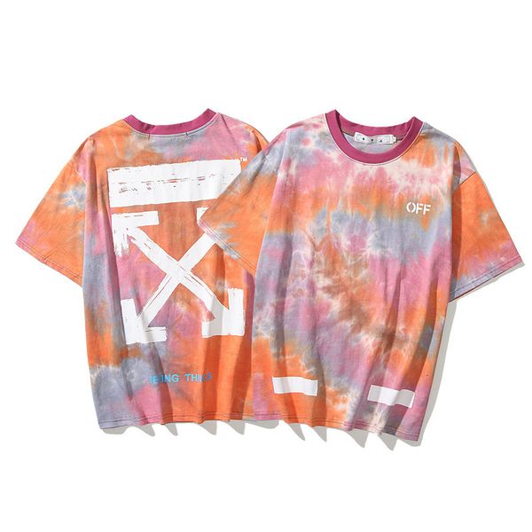 style new summer tie dye raiow gradient graffiti arrow men's and women's short sleeve round neck t-shirt, White;black
style new summer tie dye raiow gradient graffiti arrow men's and women's short sleeve round neck t-shirt, White;black