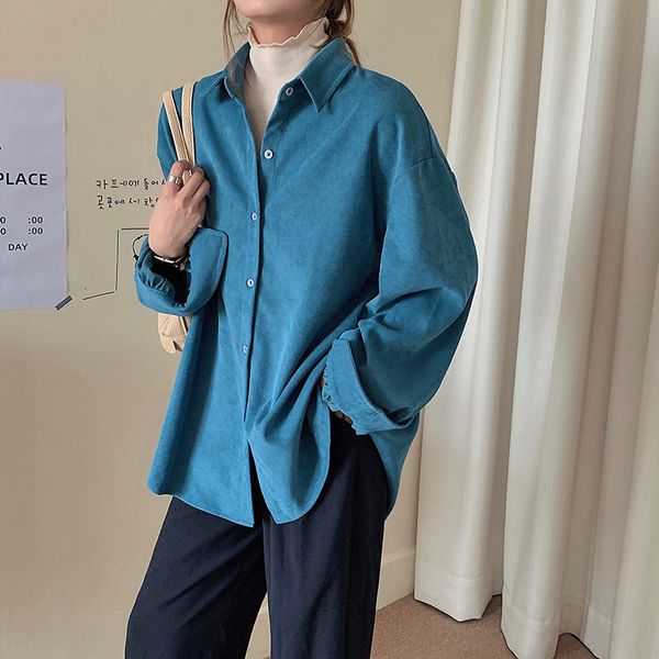 2021 ol elegant vintage solid corduroy shirt women new formal work wear blouses plus size long sleeve blusas klx6, Black
2021 ol elegant vintage solid corduroy shirt women new formal work wear blouses plus size long sleeve blusas klx6, Black