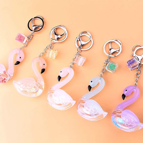 fine key chain korean cute creative acrylic quicksand goose colorful transparent swan leather rope pendant, Silver
fine key chain korean cute creative acrylic quicksand goose colorful transparent swan leather rope pendant, Silver