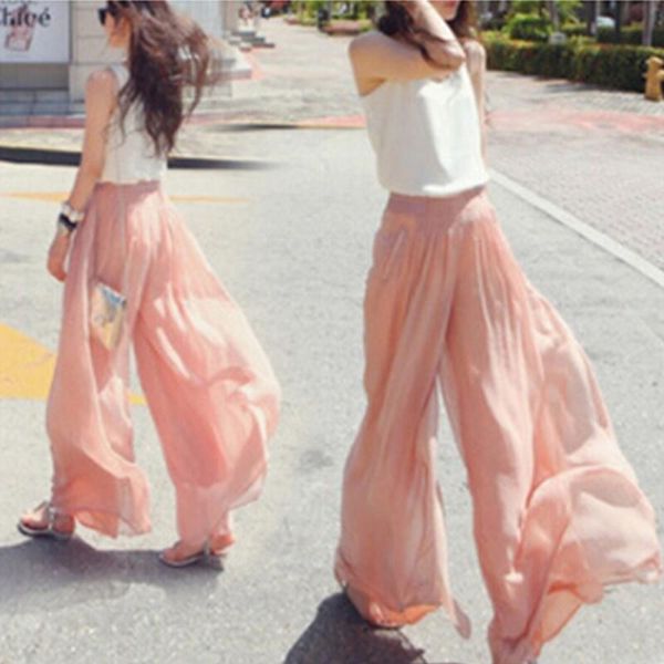 women's pants & capris 2021 women summer chiffon wide leg fashion high waist streetwear long loose trousers elegant, Black;white
women's pants & capris 2021 women summer chiffon wide leg fashion high waist streetwear long loose trousers elegant, Black;white