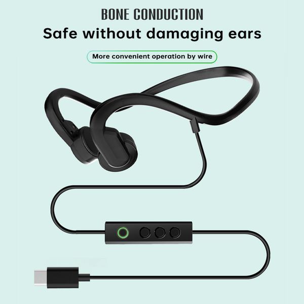type-c wired bone conduction headphones waterproof outdoor sports headset noise reduction with mic for walking hiking running
type-c wired bone conduction headphones waterproof outdoor sports headset noise reduction with mic for walking hiking running