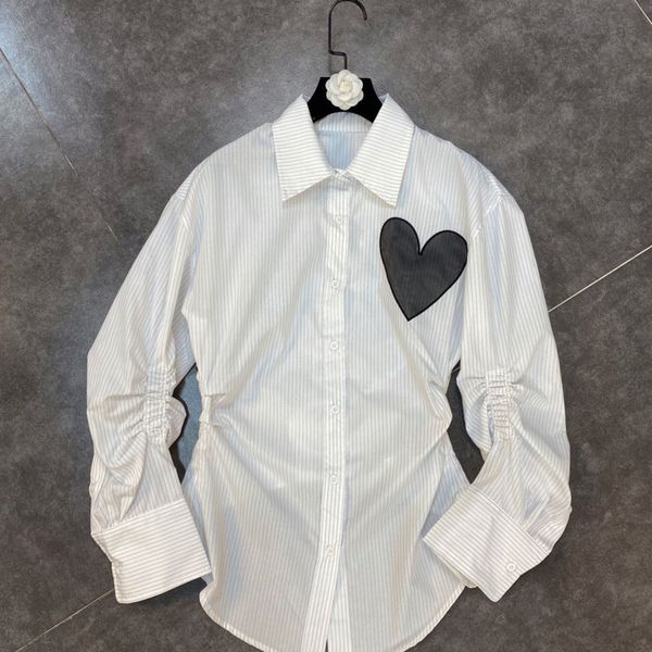 2021 Spring Fresh Arrivals Solid Color Lapel Collar Long-embroidered Peach Sleeve Standard Heart Shirt Raax, Black;white
2021 Spring Fresh Arrivals Solid Color Lapel Collar Long-embroidered Peach Sleeve Standard Heart Shirt Raax, Black;white