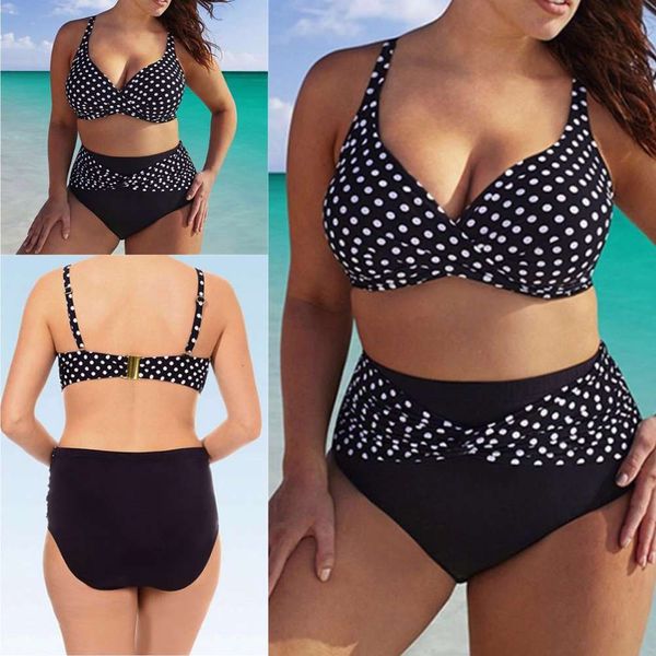 women's wave point split swimsuit big size bikini, White;black
women's wave point split swimsuit big size bikini, White;black