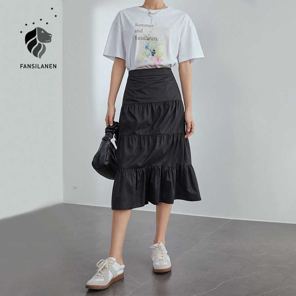 fansilanen pure cotton black yellow high waist skirt women mid-length a-line cake summer s womens 210607
fansilanen pure cotton black yellow high waist skirt women mid-length a-line cake summer s womens 210607