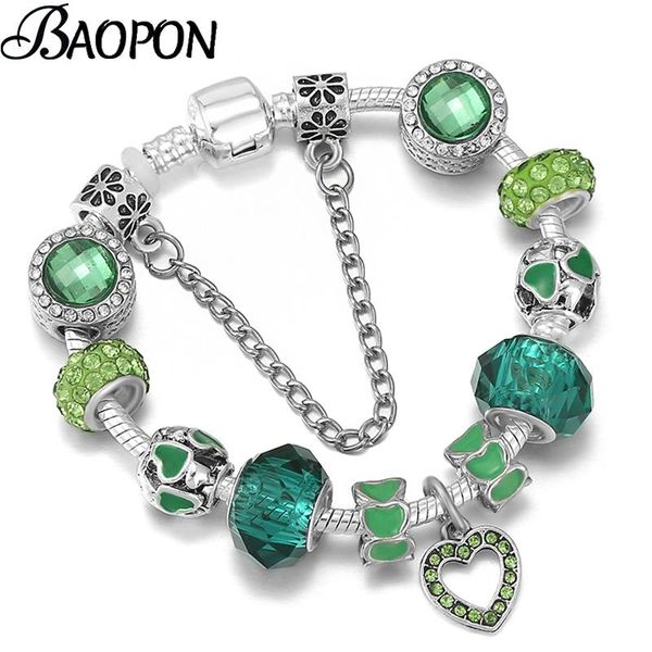 charm bracelets 2021 classic european style charms bracelet with green cryatal heart beads diy bangle for women men lover jewelry gift, Golden;silver
charm bracelets 2021 classic european style charms bracelet with green cryatal heart beads diy bangle for women men lover jewelry gift, Golden;silver